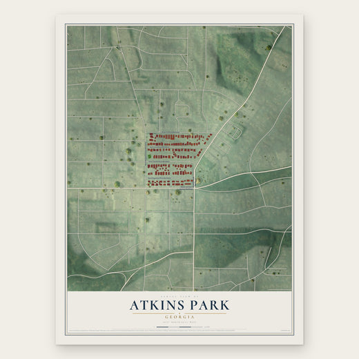 Atkins Park, Georgia map print, the full design
