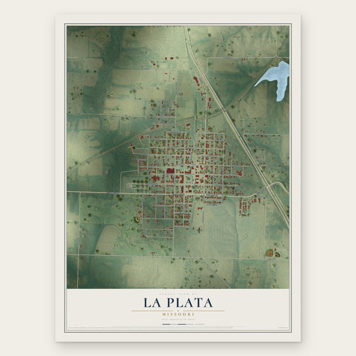 La Plata, Missouri map print, the full design