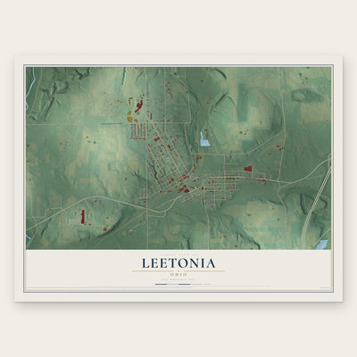 Leetonia, Ohio map print, the full design