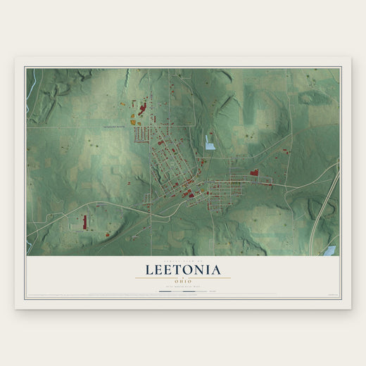 Leetonia, Ohio map print, the full design