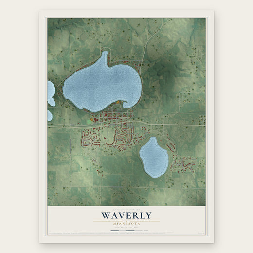 Waverly, Minnesota map print, the full design