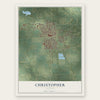 Christopher, Illinois map print, the full design