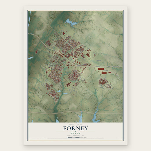 Forney, Texas map print, the full design