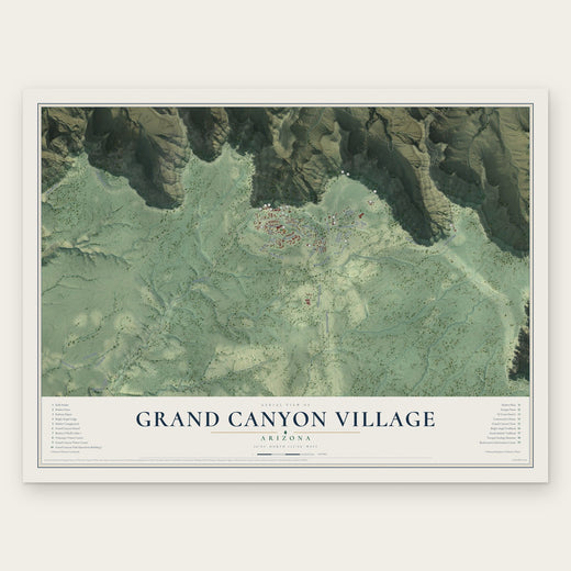 Grand Canyon Village, Arizona map print, the full design