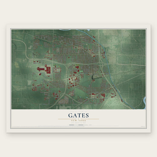 Gates, New York map print, the full design