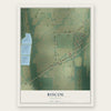 Biscoe, Arkansas map print, the full design