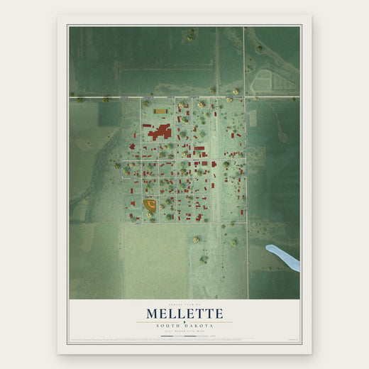 Mellette, South Dakota map print, the full design