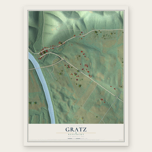 Gratz, Kentucky map print, the full design