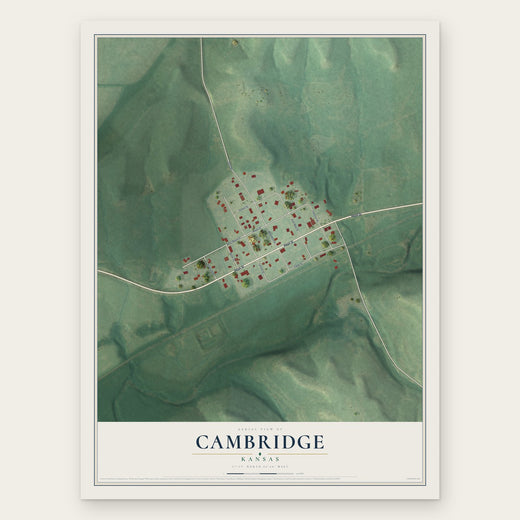Cambridge, Kansas map print, the full design