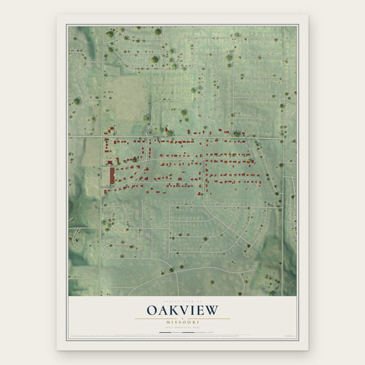 Oakview, Missouri map print, the full design