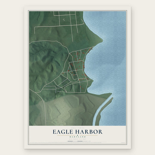 Eagle Harbor, Maryland map print, the full design