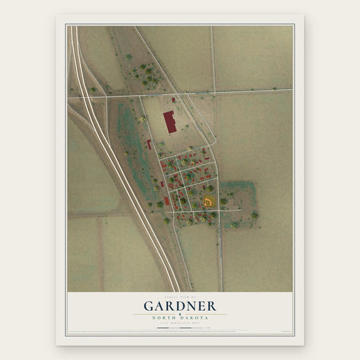 Gardner, North Dakota map print, the full design