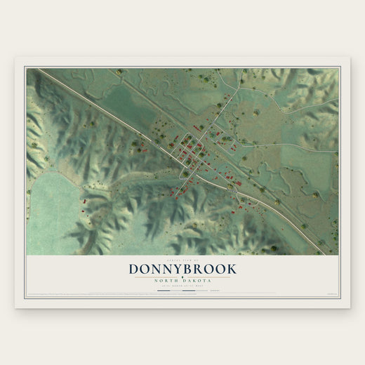 Donnybrook, North Dakota map print, the full design