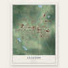 Claxton, Georgia map print, the full design