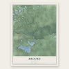 Brooks, Michigan map print, the full design