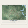 Blue Springs, Nebraska map print, the full design