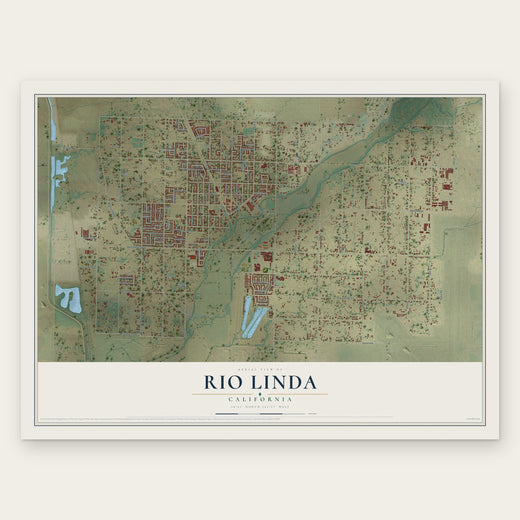 Rio Linda, California map print, the full design