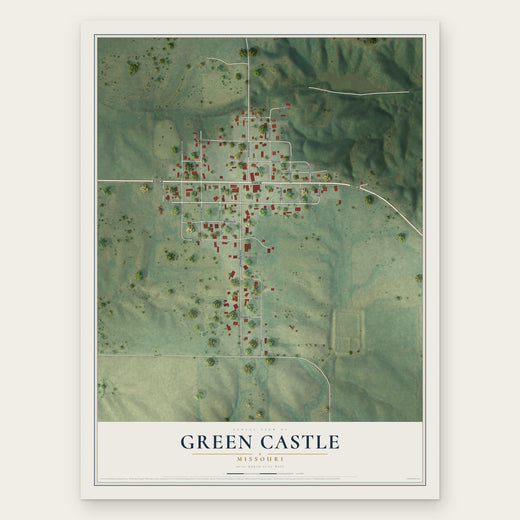 Green Castle, Missouri map print, the full design