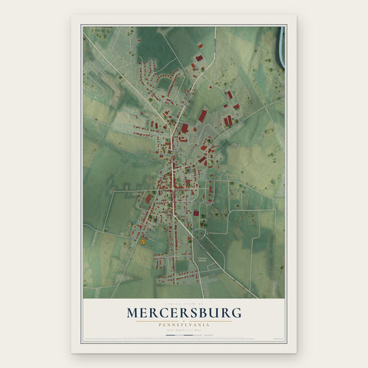 Mercersburg, Pennsylvania map print, the full design