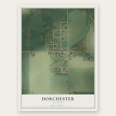 Dorchester, Illinois map print, the full design