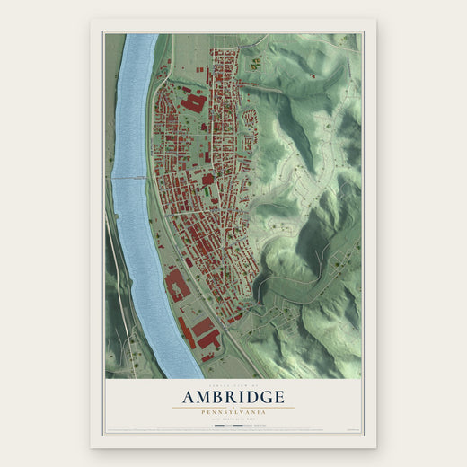 Ambridge, Pennsylvania map print, the full design