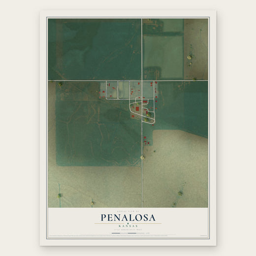 Penalosa, Kansas map print, the full design