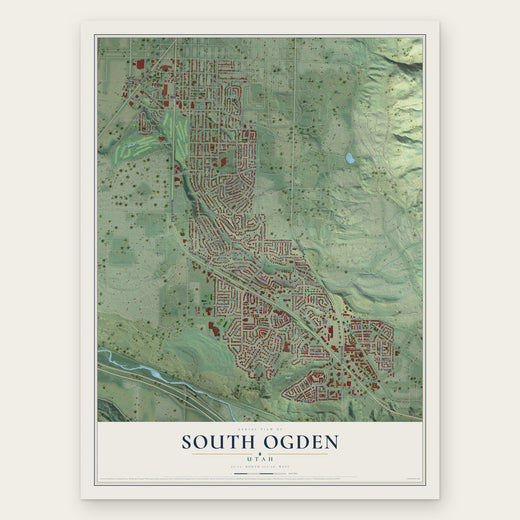 South Ogden, Utah map print, the full design