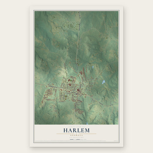 Harlem, Georgia map print, the full design