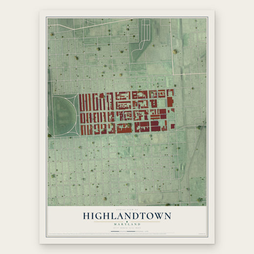Highlandtown, Maryland map print, the full design
