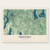 Freetown, Massachusetts map print, the full design