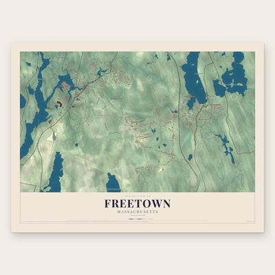 Freetown, Massachusetts map print, the full design