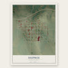 Dupree, South Dakota map print, the full design