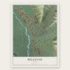 Bellevue, Idaho map print, the full design