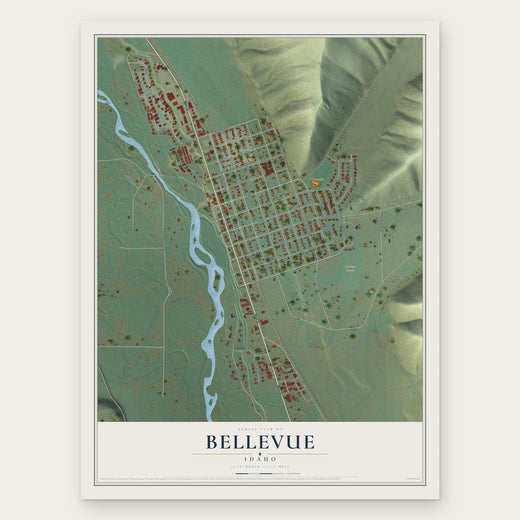 Bellevue, Idaho map print, the full design