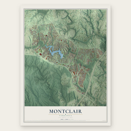 Montclair, Virginia map print, the full design