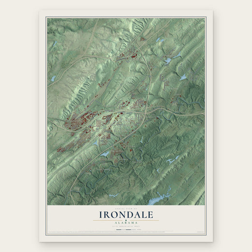Irondale, Alabama map print, the full design