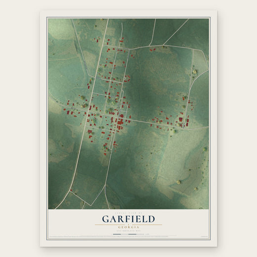 Garfield, Georgia map print, the full design