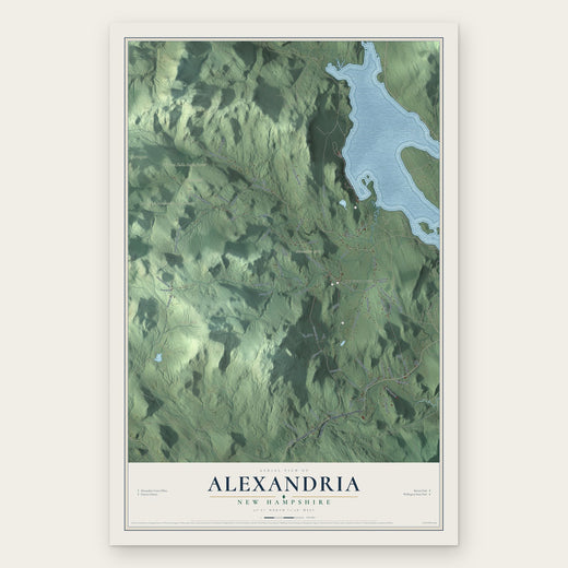Alexandria, New Hampshire map print, the full design