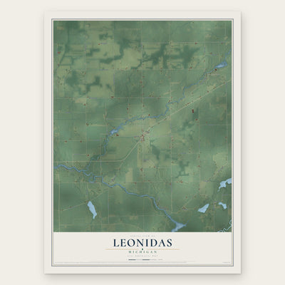 Leonidas, Michigan map print, the full design