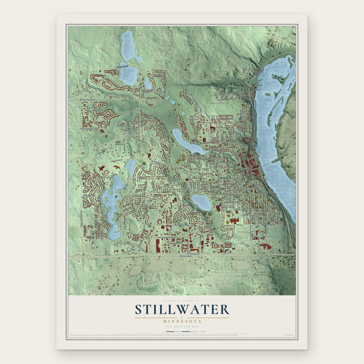 Stillwater, Minnesota map print, the full design