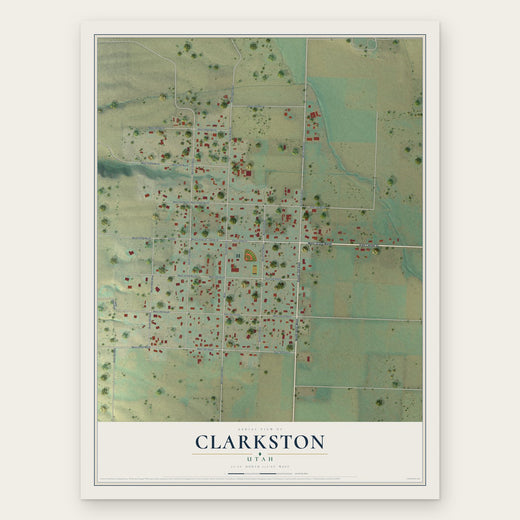 Clarkston, Utah map print, the full design