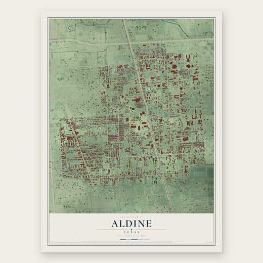 Aldine, Texas map print, the full design