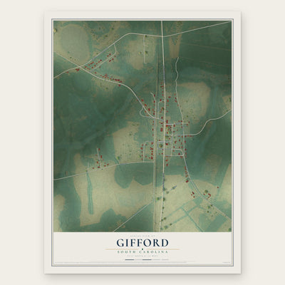 Gifford, South Carolina map print, the full design