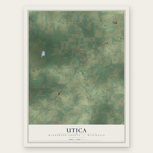 Utica, Winnebago County, Wisconsin map print, the full design