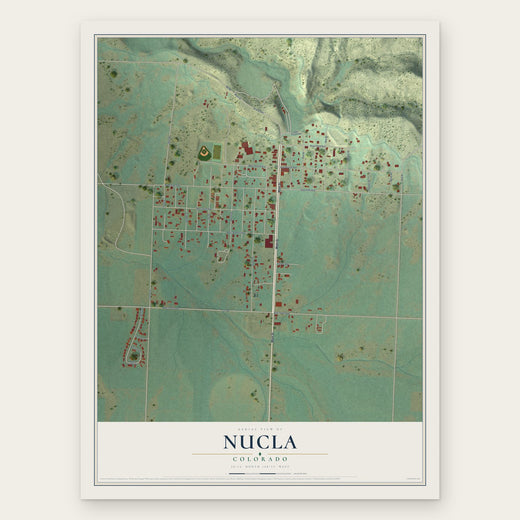Nucla, Colorado map print, the full design