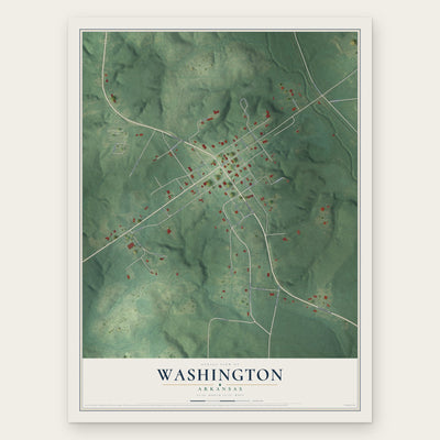 Washington, Arkansas map print, the full design