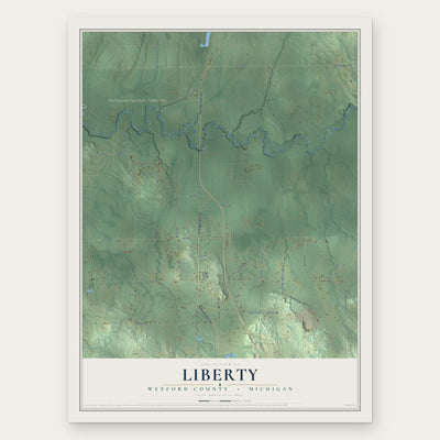 Liberty, Wexford County, Michigan map print, the full design