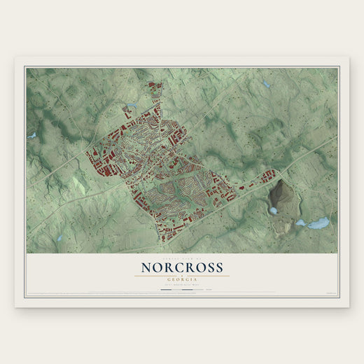 Norcross, Georgia map print, the full design