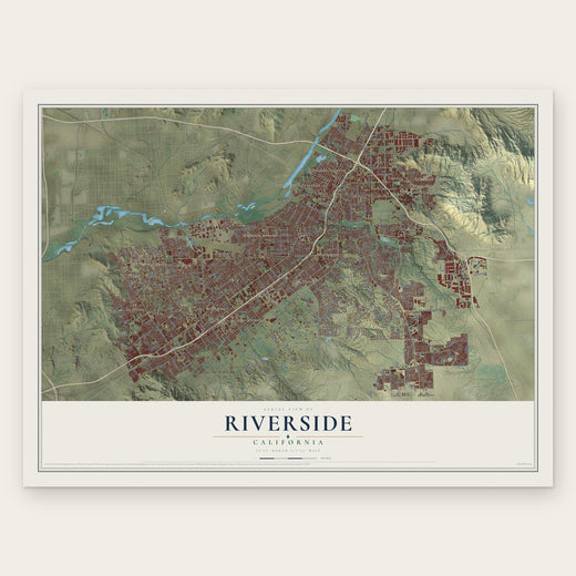 Riverside, California map print, the full design