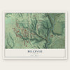 Bellevue, Illinois map print, the full design